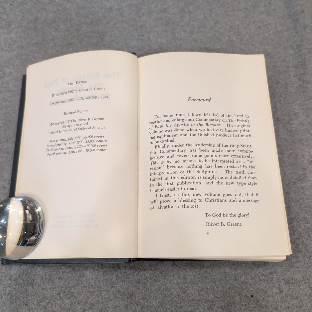The Epistle of Paul the Apostle to the Romans Oliver B Greene Hardcover 1980 - Picture 4 of 4